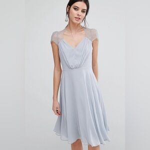 ASOS petite lace back chiffon midi nwt